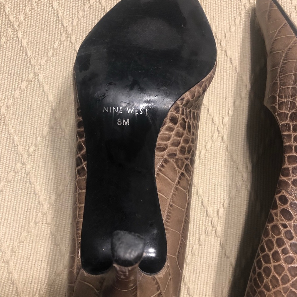 Nine West snakeskin print heels